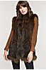 Reyna Knitted Mink Fur Vest with Raccoon Fur Trim