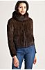 Calliana Knitted Danish Mink Fur Jacket with Fox Fur Collar