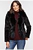 Annabelle Black Knitted Danish Mink Fur Jacket with Fox Fur Trim