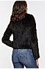Annabelle Black Knitted Danish Mink Fur Jacket with Fox Fur Trim