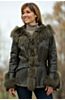 Suzette Double-Faced Rabbit Fur Jacket with Raccoon Fur Trim