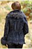 Vivienne Embroidered Rabbit Fur Jacket with Raccoon Fur Trim