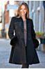 Alexis Embroidered Angora Wool Coat with Fox Fur Trim