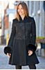 Alexis Embroidered Angora Wool Coat with Fox Fur Trim