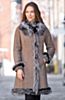 Tonya Shearling Sheepskin Coat with Fox Fur Trim