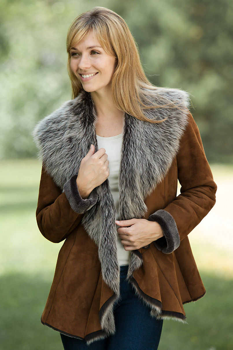 Maggie Shearling Sheepskin Jacket with Toscana Trim | Overland