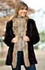 Aviana Reversible Sheared Mink Fur Coat with Raccoon Fur Trim