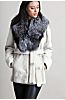 Lola Rex Rabbit Fur Coat with Silver Fox Fur Collar