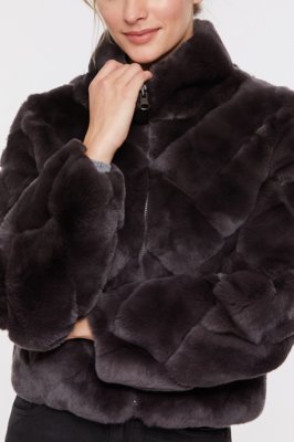 Rosa Reversible Rex Rabbit Fur Jacket | Overland