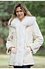 Adrianna Sheared Beaver Fur Coat with Fox Fur Trim