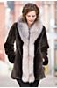 Milana Beaver Fur Coat with Fox Fur Trim