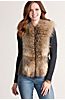 Roxy Lambskin Leather Vest with Raccoon Fur Trim