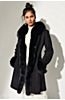 Chantal Reversible Sheepskin Coat with Fur Trim