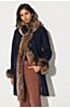 Chantal Reversible Merino Sheepskin Coat with Fur Trim