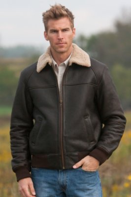 Men's Charles Shearling Sheepskin Bomber Jacket Overland
