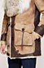 Clint Shearling Sheepskin Coat with Leather Trim and Coyote Fur Collar
