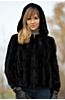 Jenna Knitted Mink Fur Jacket with Hood