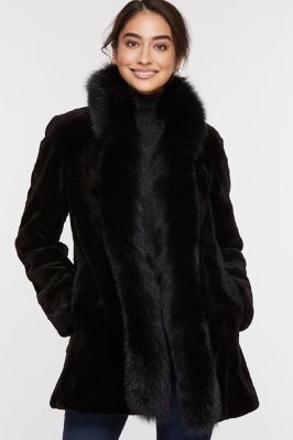 Simone Reversible Danish Mink Fur Coat with Fox Fur Trim | Overland