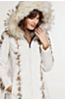 Aubrie Reversible Hooded Danish Mink Fur Coat with Raccoon Fur Trim 