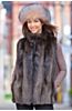 Diane Long-Haired Beaver Fur Vest 