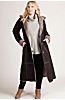 Mary Hooded Spanish Shearling Sheepskin Coat with Leather Trim