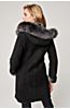 Juliette Spanish Merino Shearling Sheepskin Coat with Fox Fur Trim and Detachable Hood