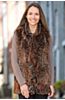 Donna Knitted Rex Rabbit Fur Vest with Fringe