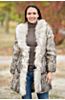 Dorothy Knitted Mink Fur Coat with Raccoon Fur Trim