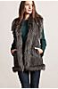 Reyna Knitted Mink Fur Vest with Raccoon Fur Trim