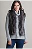 Rachel Knitted Rex Rabbit Fur Vest with Raccoon Fur Trim