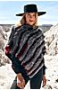 Layla Knitted Rex Rabbit and Fox Fur Poncho