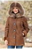 Anya Shearling Sheepskin Coat with Raccoon Fur Trim