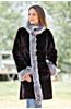 Chantal Reversible Sheepskin Coat with Silver Fox Fur Trim 