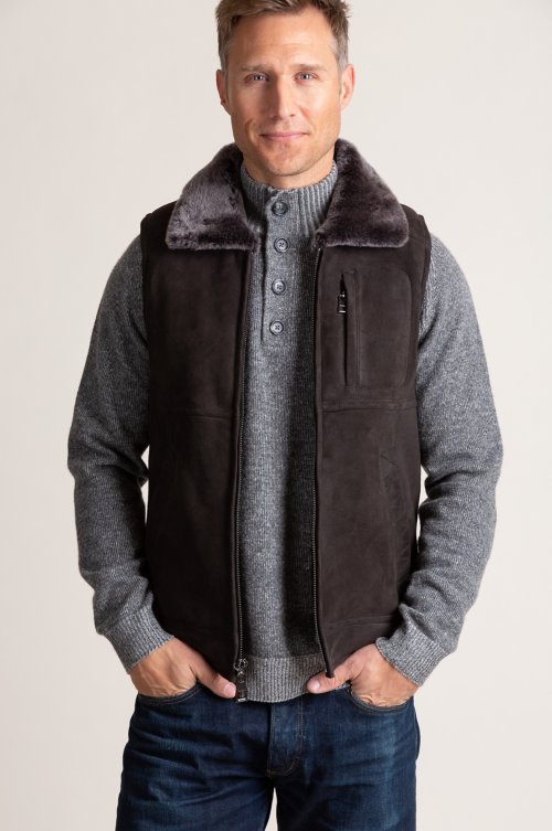 Men's Sheepskin Vests Overland