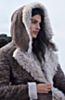 Galina Hooded Sheepskin Coat with Tigrado Trim