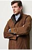 Corbin Goatskin Suede Leather Coat with Removable Quilted Lining