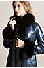 Alexandra Spanish Lambskin Leather Coat with Fox Fur Trim