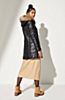 Maria Lambskin Leather Coat with Fur Trim and Detachable Hood