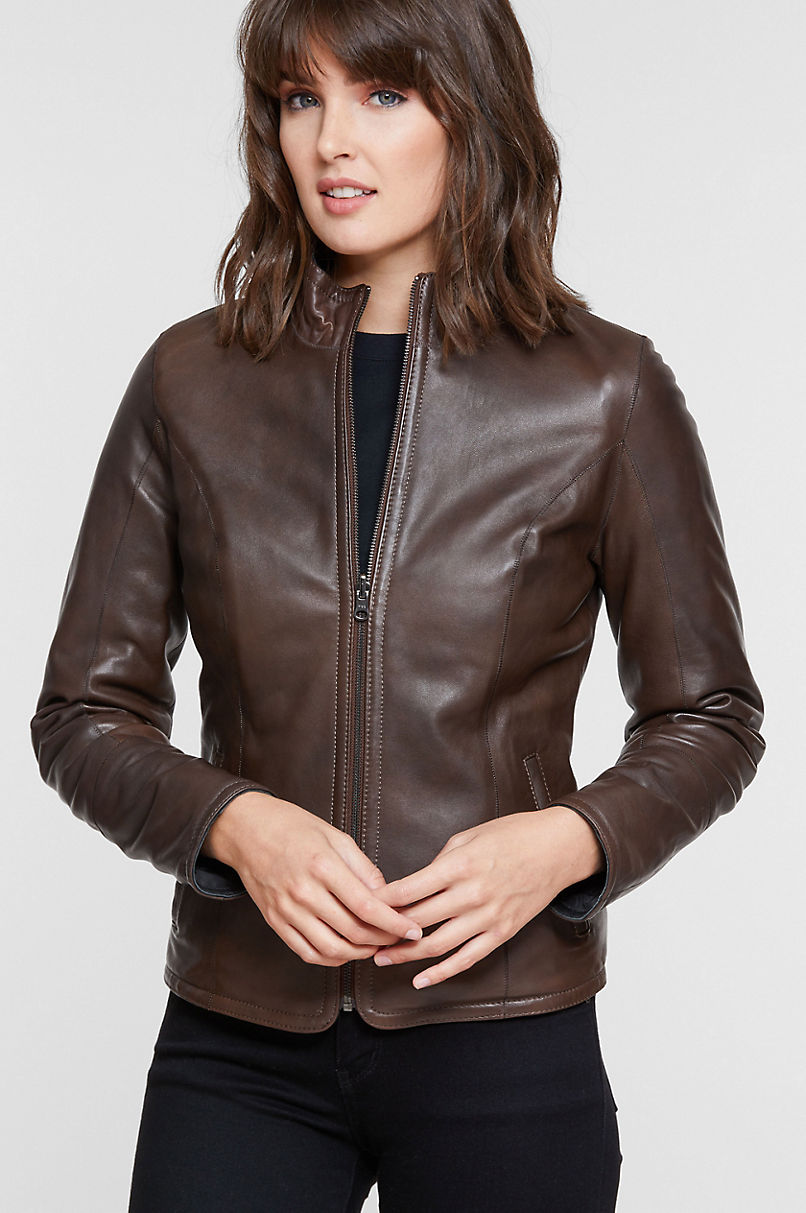 Virginia Reversible Lambskin Leather and Quilted Moto Jacket | Overland