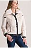 Lucille Rex Rabbit Fur Bomber Jacket with Lambskin Leather Trim
