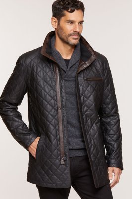 Christian Quilted Italian Lambskin Leather Coat Overland