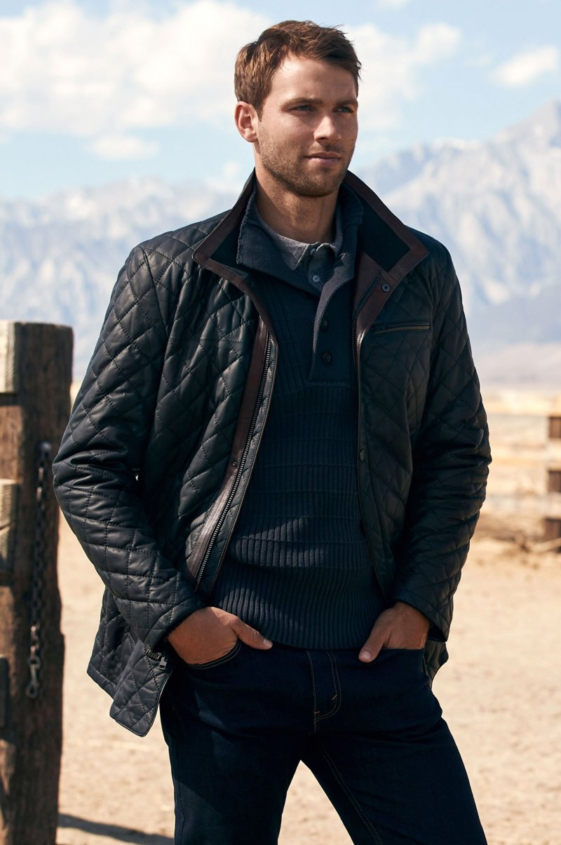 leather quilted jacket
