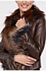 Celestine Lambskin Leather Moto Jacket with Fox Fur Trim