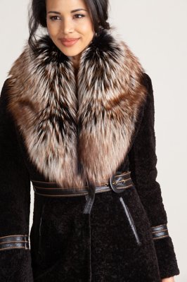 coat fox fur collar