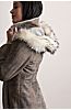 Gwyneth Distressed Curly Sheepskin Jacket with Raccoon Fur Trim