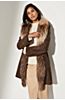 Felicity Distressed Lambskin Leather Coat with Fur Collar