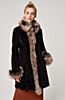 Grace Reversible Shearling Sheepskin and Leather Coat with Fur Trim