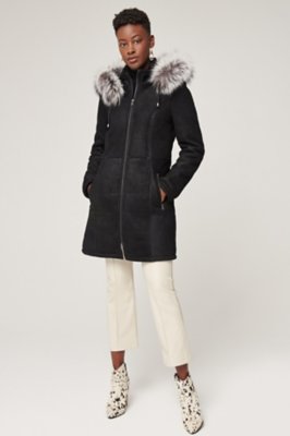 Maria Shearling Sheepskin Coat with Fur Trim and Detachable Hood | Overland