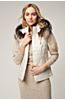 Maria Lambskin Leather Vest with Fur Trim and Detachable Hood