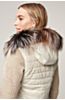 Maria Lambskin Leather Vest with Fur Trim and Detachable Hood